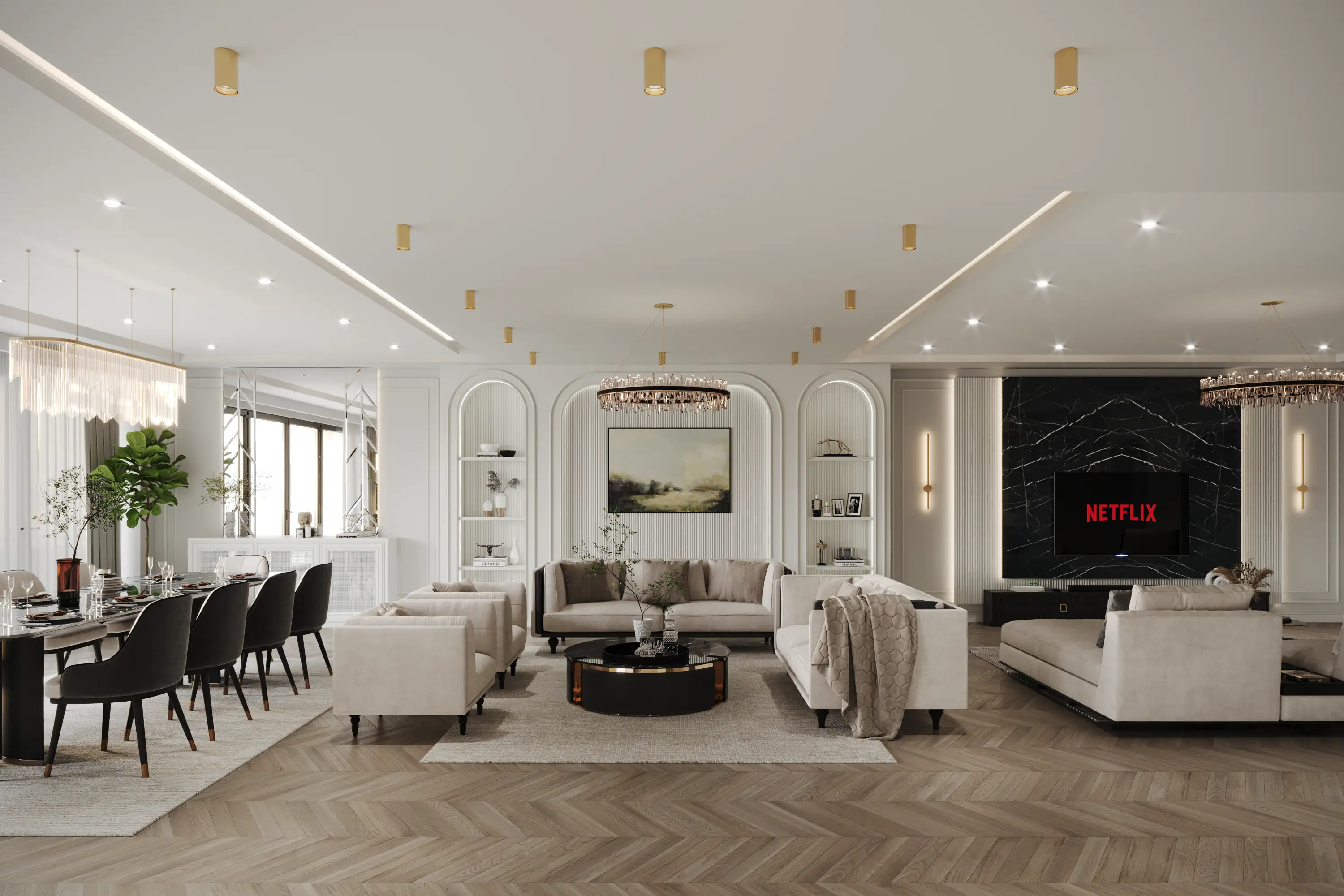 Living Room & Hallway Design